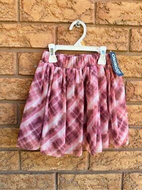 4/$25 • OshKosh Pink Tie-Dye Plaid Mesh Girls Skirt